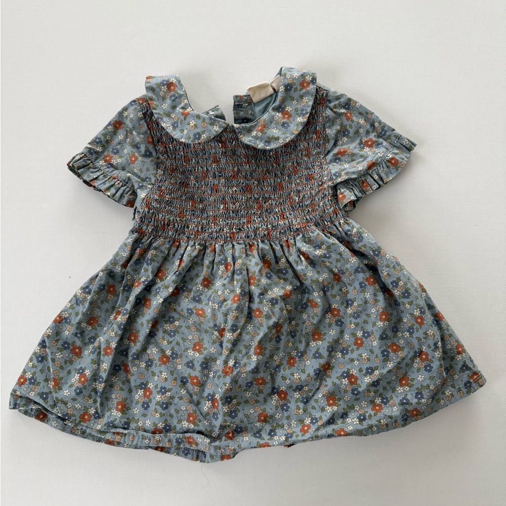 Floral Blue Kids Formal Dress